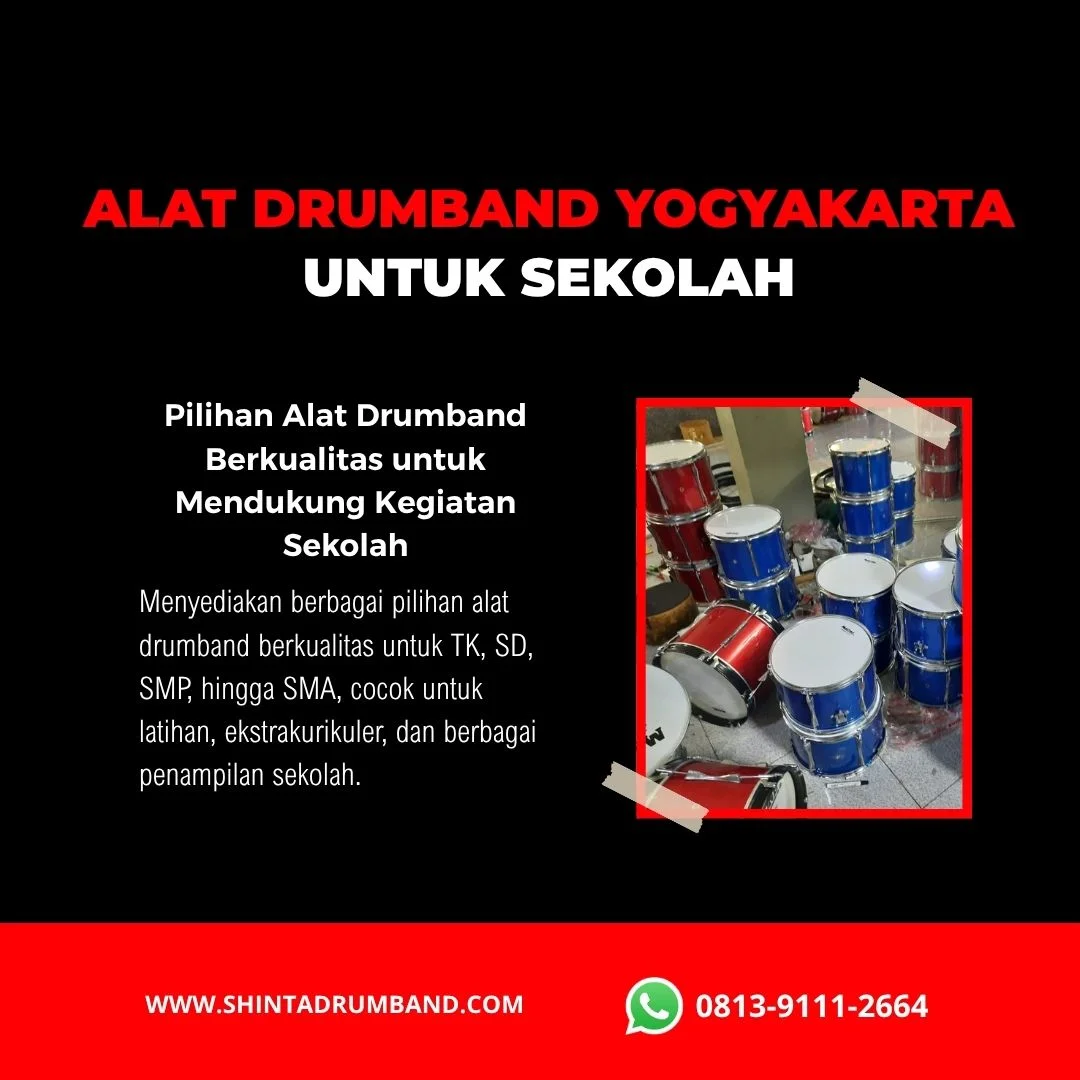 Alat drumband lengkap Yogyakarta untuk kebutuhan sekolah TK SD SMP dan SMA