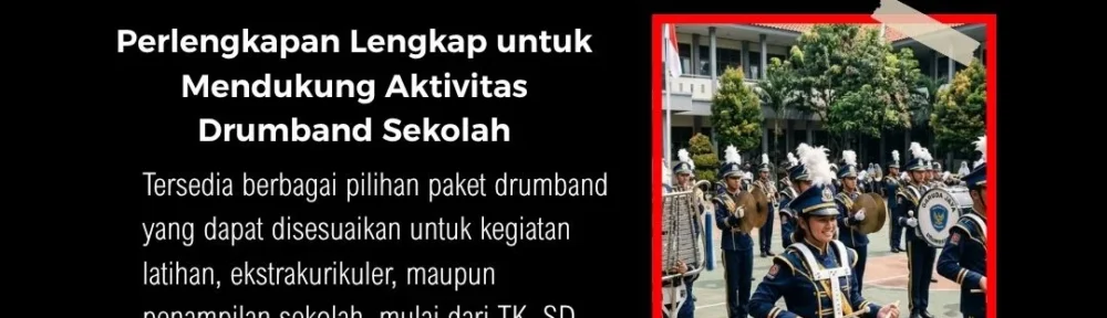 Beli set drumband lengkap untuk kegiatan ekstrakurikuler sekolah