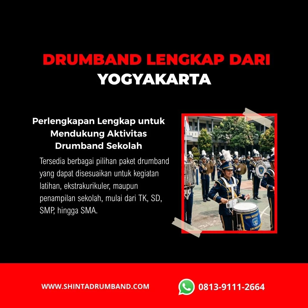 Beli set drumband lengkap untuk kegiatan ekstrakurikuler sekolah