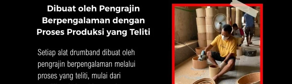 Pengrajin drumband Yogyakarta sedang memproduksi perlengkapan drumband