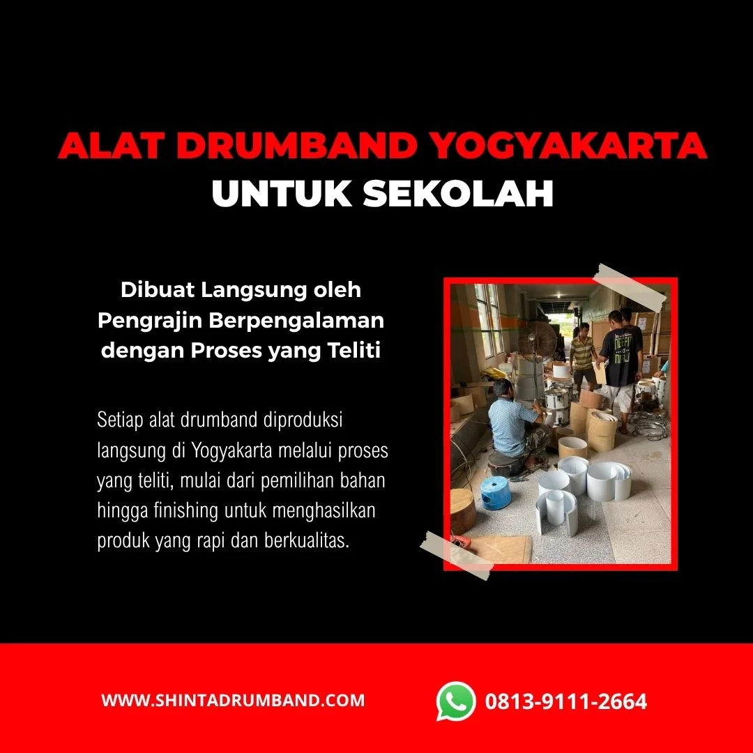 Produsen alat drumband Yogyakarta memproduksi perlengkapan untuk sekolah